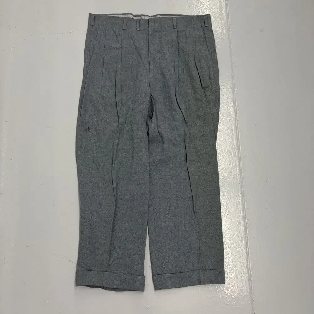 NOS Vintage 50s Sunset Loeb Blue Wool/Rayon Trousers 38x26